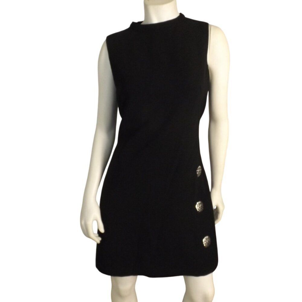 Worthington Dress, 12, Black, Silver conchos, Cinch/Pleated back, Sleeveless